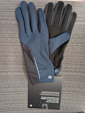 Lululemon Men's Fast and Free Fleece Running Gloves True Navy L